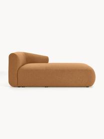 Chaise longue hoekmodule Sofia uit bouclé, Bekleding: bouclé (100% polyester) M, Frame: sparrenhout, spaanplaat, , Poten: kunststof Dit product is , Bouclé lichtbruin, B 185 x D 92 cm, hoekdeel rechts