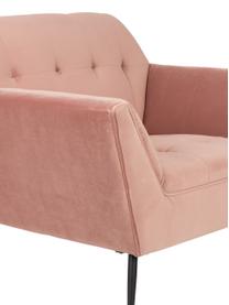 Fluwelen fauteuil Kate in oudroze, Bekleding: polyester (fluweel), Poten: gepoedercoat metaal met d, Fluweel oudroze, 95 x 79 cm