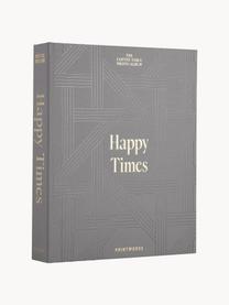 Álbum de fotos Happy Times, Funda: tela de algodón, cartón g, Gris, dorado, An 33 x Al 27 cm