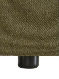 Modulaire hoekbank Lennon, Bekleding: 100% polyester, Frame: massief grenenhout FSC-ge, Poten: kunststof, Geweven stof olijfgroen, B 238 x D 180 cm, hoekdeel rechts