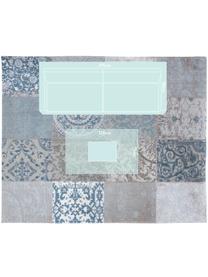 Tappeto con disegno patchwork Multi, Retro: Miscela di cotone, rivest, Blu, grigio, Larg. 140 x Lung. 200 cm (taglia S)