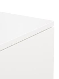Ladekast Sanford in wit, Frame: gelakt MDF, Poten: gepoedercoat metaal, Wit, goudkleurig, 80 x 106 cm