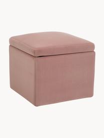 Samt-Hocker Winou mit Stauraum, Bezug: Samt (Polyester) Der hoch, Korpus: Sperrholz, Metall, Samt Rosa, B 50 x H 48 cm