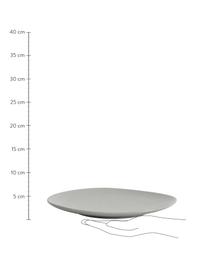 Keramische dinerborden Refine mat grijs in organische vorm, 4 stuks, Keramiek, Grijs, Ø 28 cm