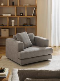 Fotel Bouclé Tribeca, Tapicerka: Bouclé (93% poliester, 6%, Stelaż: drewno bukowe, drewno sos, Nogi: drewno sosnowe Ten produk, Szary Bouclé, S 110 x G 100 cm