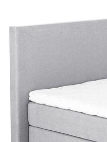 Letto boxspring premium Eliza, Materasso: a molle insacchettate a 7, Piedini: legno di faggio massiccio, Grigio, 200 x 200