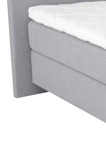 Letto boxspring premium Eliza, Materasso: a molle insacchettate a 7, Piedini: legno di faggio massiccio, Grigio, 200 x 200