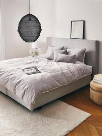 Letto boxspring premium Eliza, Materasso: a molle insacchettate a 7, Piedini: legno di faggio massiccio, Grigio, 200 x 200