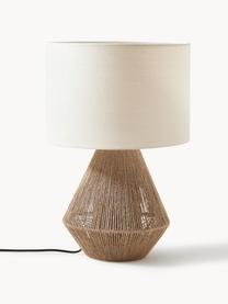 Lampe à poser en jute Cecillia, Brun clair, blanc, Ø 32 x haut. 48 cm