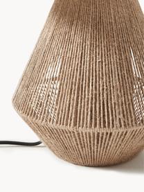 Lámpara de mesa de yute Cecillia, Pantalla: tela, Cable: cubierto en tela, Marrón, blanco, Ø 32 x Al 48 cm