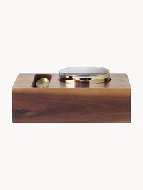 Gewürzboxen Wood aus Akazienholz, 7er-Set, Box: Akazienholz, Becher: Glas, Löffel: Stahl, beschichtet, Akazienholz, Set mit verschiedenen Grössen