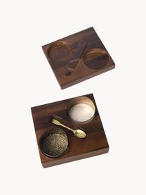 Set de cajas para especias de madera de acacia Wood, 7 pzas., Caja: madera de acacia, Cuchara: acero recubierto, Madera de acacia, Set de diferentes tamaños