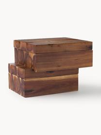 Set de cajas para especias de madera de acacia Wood, 7 pzas., Caja: madera de acacia, Cuchara: acero recubierto, Madera de acacia, Set de diferentes tamaños