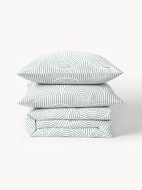 Baumwoll-Bettdeckenbezug Arcs, Webart: Renforcé Fadendichte 144 , Salbeigrün, Weiß, B 200 x L 200 cm