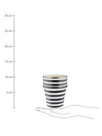 Ručne vyrobený hrnček v marockom štýle Assiette, Keramika, Čierna, krémová, zlatá, Ø 8 x V 11 cm, 300 ml