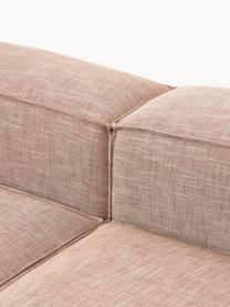 Modulares Sofa Lennon (4-Sitzer) aus Leinen-Mix mit Hocker, Bezug: 50 % Viskose, 25 % Leinen, Gestell: Fichtenholz, Sperrholz, m, Leinen-Mix Rostrot, B 329 x T 207 cm