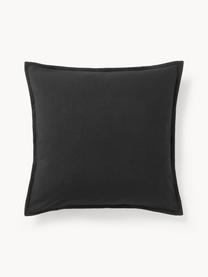 Housse de coussin 50x50 en coton Vicky, 100 % coton bio, Noir, larg. 50 x long. 50 cm