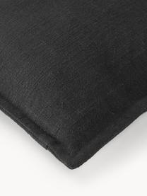 Housse de coussin 50x50 en coton Vicky, 100 % coton bio, Noir, larg. 50 x long. 50 cm