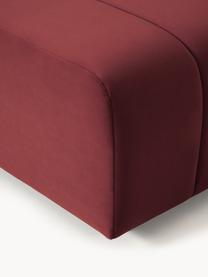 Modulo angolare in velluto Lena, Rivestimento: velluto (100% poliestere), Struttura: legno di faggio, truciola, Piedini: plastica, Velluto rosso vino, Larg. 106 x Prof. 106 cm, chaise longue a sinistra