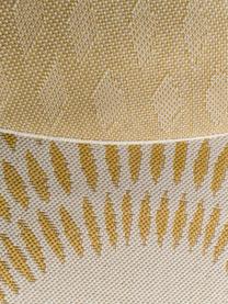 Okrągły dywan wewnętrzny/zewnętrzny z efektem sizalu Diamond, 100% polipropylen, Ochrowy, kremowobiały, Ø 160 cm (Rozmiar L)