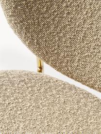 Sillas tapizada en tejido bouclé Ulrica, 2 uds., Tapizado: tejido bouclé (100% polié, Patas: metal recubierto, Bouclé beige claro, dorado, An 47 x F 61 cm