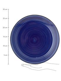 Ręcznie malowany talerz duży Baita, 6 szt., Kamionka (twardy dolomit), ręcznie malowana, Niebieski, Ø 27 cm
