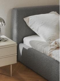 Letto singolo in bouclé con contenitore Cloud, Rivestimento: bouclé (80% poliestere, 2, Piedini: legno di betulla laccato , Bouclé grigio, Larg. 90 x Lung. 200 cm