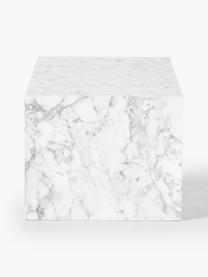 Table basse aspect marbre Lesley, MDF, enduit feuille mélaminée, Blanc aspect marbre, haute brillance, larg. 90 x prof. 50 cm