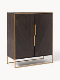 Credenza alta in legno di mango massiccio Harry, Legno di mango, dorato, Larg. 100 x Alt. 120 cm