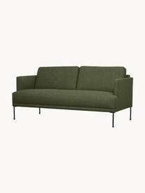 Sofa Fluente (2-Sitzer) mit Metall-Füßen, Bezug: 100% Polyester Der hochwe, Gestell: Massives Kiefernholz, FSC, Füße: Metall, pulverbeschichtet, Webstoff Dunkelgrün, B 166 x T 85 cm