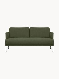 Sofa Fluente (2-Sitzer) mit Metall-Füßen, Bezug: 100% Polyester Der hochwe, Gestell: Massives Kiefernholz, FSC, Füße: Metall, pulverbeschichtet, Webstoff Dunkelgrün, B 166 x T 85 cm