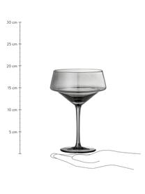 Sklenice na šampaňské Yvette, 4 ks, Sklo, Šedá, Ø 13 cm, V 18 cm, 330 ml