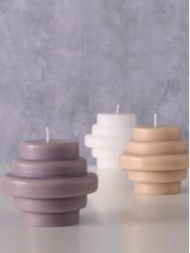 Set de velas Trapeca, 3 uds., Cera, Lila, melocotón, blanco, Ø 10 x Al 9 cm