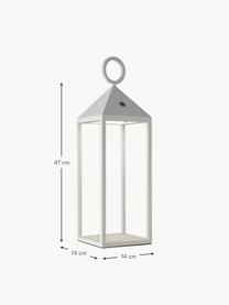 Mobiele dimbare LED outdoor lamp Cargo, Diffuser: kunststof, Wit, transparant, B 14 x H 67 cm