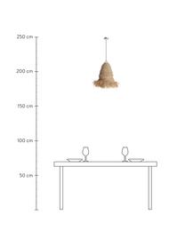 Lámpara de techo de fibras naturales Shianne, Pantalla: rafia, Anclaje: metal, Cable: plástico, Beige, Ø 42 x Al 53 cm