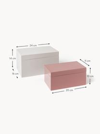 Aufbewahrungsboxen-Set Kylie, 2er-Set, Mitteldichte Holzfaserplatte (MDF), Hellgrau, Altrosa, Set mit verschiedenen Größen