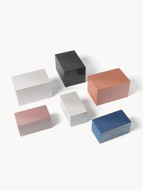 Set 2 scatole portaoggetti Kylie, Pannello MDF  (fibra a media densità), Grigio chiaro, rosa, Set in varie misure