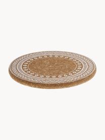 Salvamanteles Oasis, 2 uds., Corcho, Beige, blanco, Ø 20 x Al 2 cm