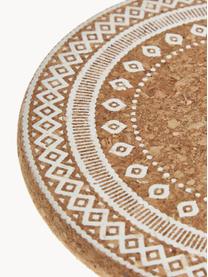 Salvamanteles Oasis, 2 uds., Corcho, Beige, blanco, Ø 20 x Al 2 cm