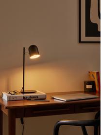 Metalen tafellamp Almo, Lampenkap: gepoedercoat metaal, Zwart, Ø 17 x H 44 cm