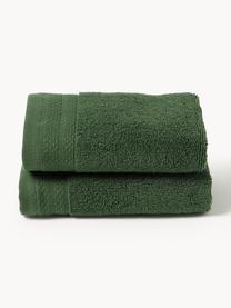 Serviette de toilette en coton bio Premium, tailles variées, Vert foncé, Serviettes de toilette, larg. 50 x long. 100 cm, 2 pièces