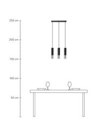 Lampada a sospensione nera-cromata Longbot, Paralume: acciaio rivestito, Baldacchino: acciaio rivestito, Nero, cromo, Larg. 40 x Alt. 30 cm