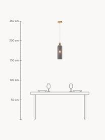 Kleine Pendelleuchte Antic, Lampenschirm: Glas, Dunkelgrau, Goldfarben, Ø 10 x H 38 cm