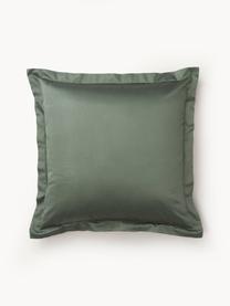 Taie d'oreiller en satin de coton Premium, Vert foncé, larg. 50 x long. 70 cm