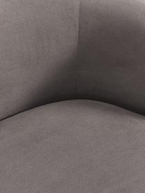 Niervormige loungefauteuil Alba, Bekleding: 97% polyester, 3% nylon M, Frame: massief sparrenhout, berk, Poten: kunststof Het materiaal d, Geweven stof taupe, B 102 x D 89 cm, rugleuning links