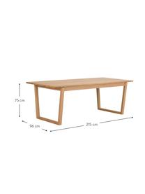 Eettafel Colonsay, Tafelblad: MDF met eikenhoutfineer, Hout, B 215/315 x D 96 cm