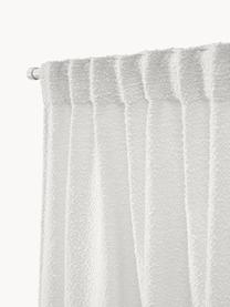 Rideaux opaques en tissu bouclé avec pattes cachées Bellamie, 2 pièces, Tissu bouclé (85 % polyester, 15 % acrylique), Tissu bouclé blanc, larg. 135 x long. 260 cm