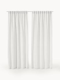 Cortinas semiopacas en tejido bouclé Bellamie, 2 uds, Bouclé (85% poliéster, 15% acrílico), Bouclé blanco, An 135 x L 260 cm