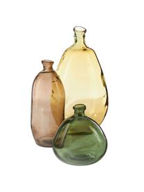 Váza ve tvaru lahve Dina, Recyklované sklo, s certifikátem GRS, Zelená, Ø 16 cm, V 18 cm
