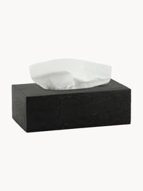 Caja de pañuelos en look pizarra Slate, Poliresina en aspecto pizarra, Negro, L 26 x An 14 cm